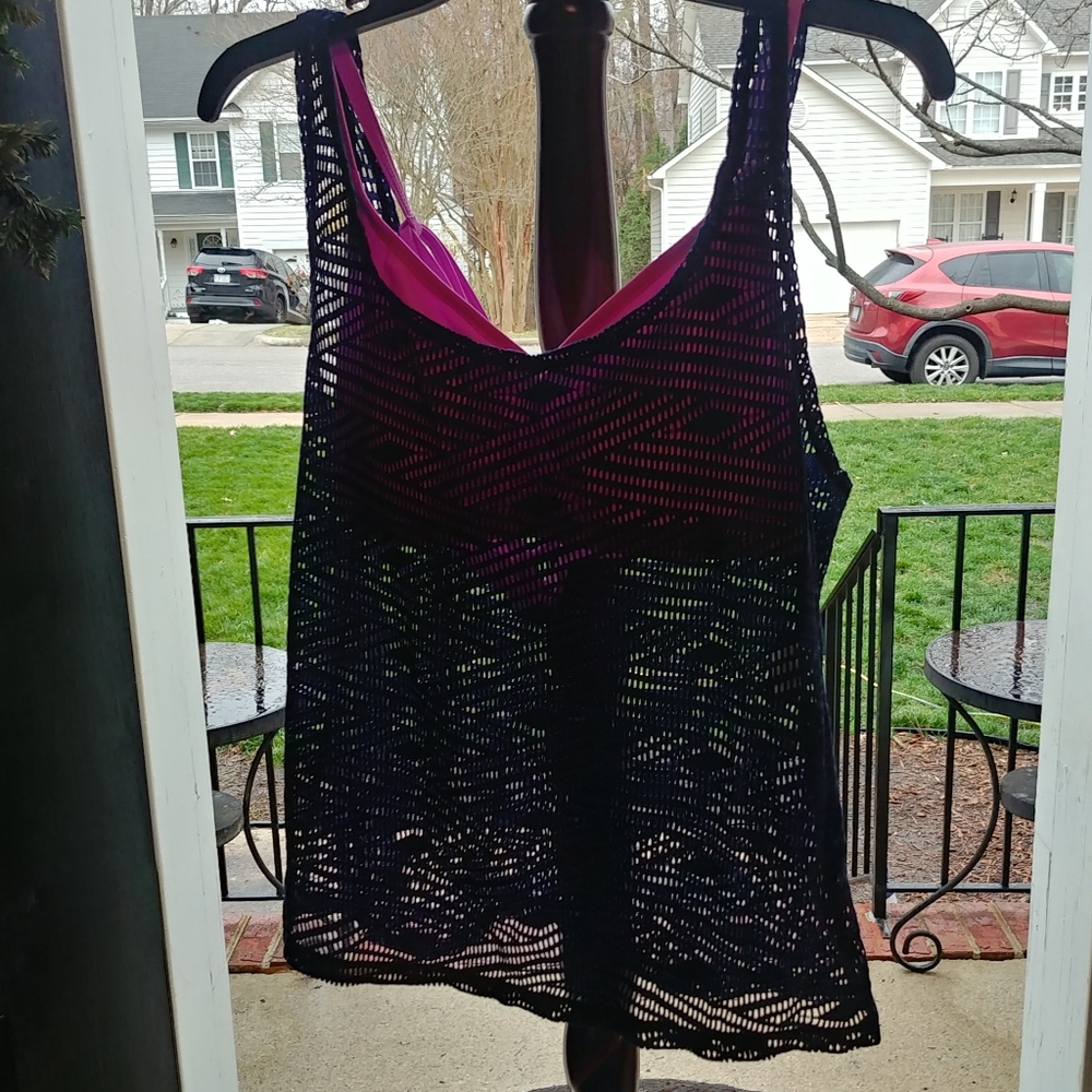 Brand New, ZELOS, M, Pink & Blue, Tankini, Swim, Top